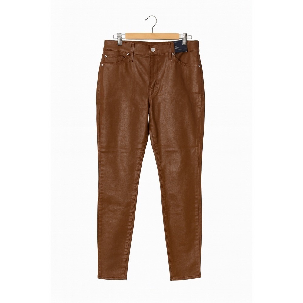 Express Metallic Brass Coated Skinny Pants 14R NWT Y2K Indie Sleaze MSRP $98